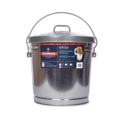 Behrens 10 gal. Galvanized Steel Garbage Can Lid Included Animal Proof/Animal Resistant (Pack of 6)