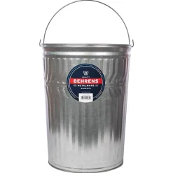 Behrens Galvanized Steel Silver Round Garbage Can 20 gal. Capacity, 17.5 D x 17.5 W in.
