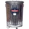 Behrens Silver Galvanized Steel Round Trash Burner Can 20 gal. Capacity with Lid