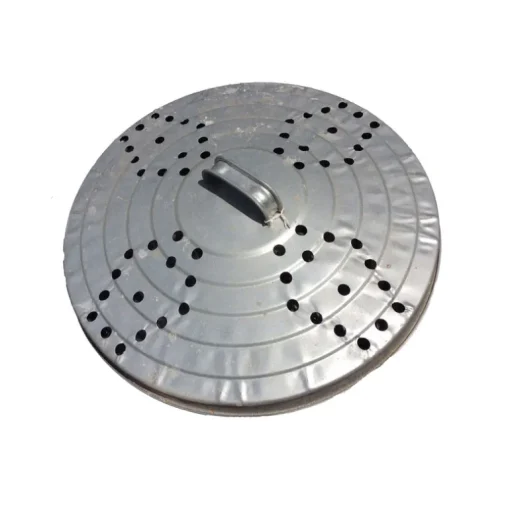 Behrens Silver Galvanized Steel Round Trash Burner Can 20 gal. Capacity with Lid