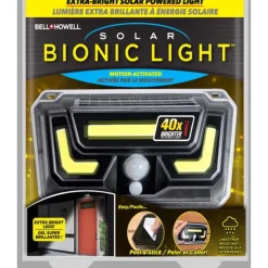 Bell & Howell Bionic Light Motion-Sensing Solar Powered LED Gray Security Light