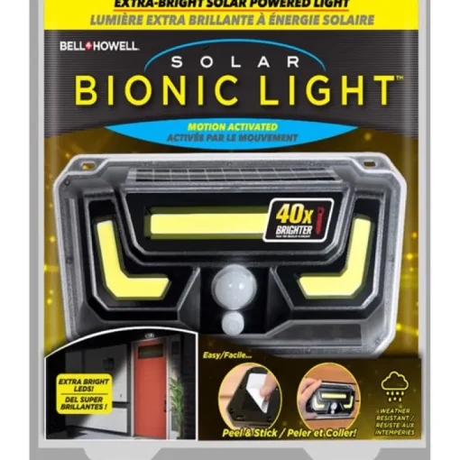 Bell & Howell Bionic Light Motion-Sensing Solar Powered LED Gray Security Light
