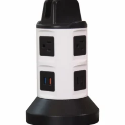 Bell + Howell Spin Power White 6-Outlet & 4-USB Port Charging Station