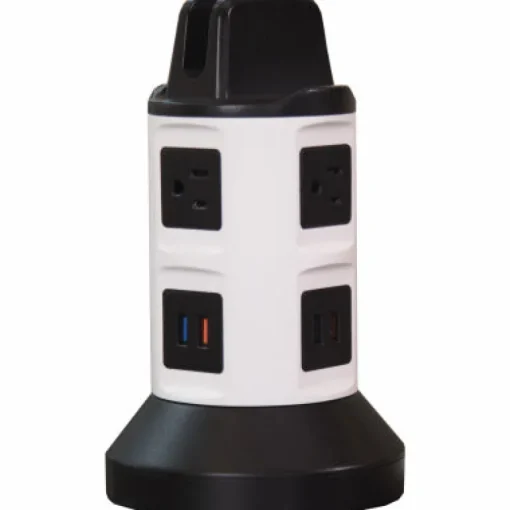 Bell + Howell Spin Power White 6-Outlet & 4-USB Port Charging Station