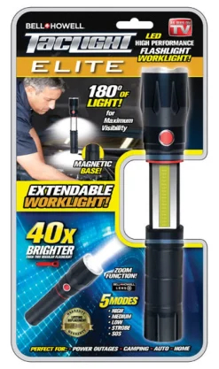 Bell and Howell As Seen On TV Black Aluminum LED Extendable Work Light 1.5 L x 5.39 H x 1.5 W in.