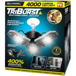 Bell and Howell Metal/Plastic 4000 Lumens As Seen On TV TriBurst Multi-Directional LED Light