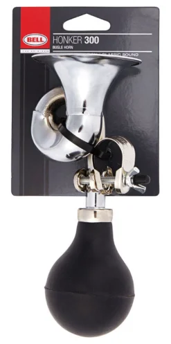 Bell Sports Honker 300 Silver/Black Steel Bugle Horn 3 L x 9-13/16 H x 4 W in.