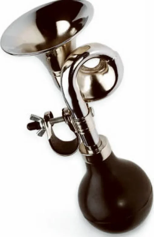 Bell Sports Honker 300 Silver/Black Steel Bugle Horn 3 L x 9-13/16 H x 4 W in.