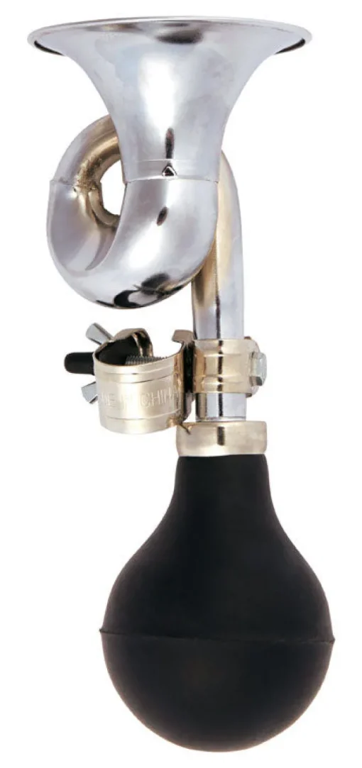 Bell Sports Honker 300 Silver/Black Steel Bugle Horn 3 L x 9-13/16 H x 4 W in.