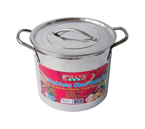 Bene Casa Stainless Steel Stock Pot 10.15 in. 16 qt Silver