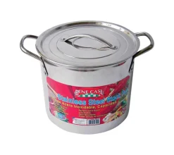Bene Casa Stainless Steel Stock Pot 10.15 in. 16 qt Silver