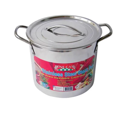 Bene Casa Stainless Steel Stock Pot 10.15 in. 16 qt Silver