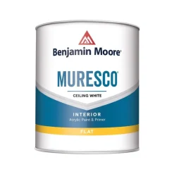 Benjamin Moore Muresco Flat White Acrylic Latex Ceiling Paint 1 gal. (Pack of 4)