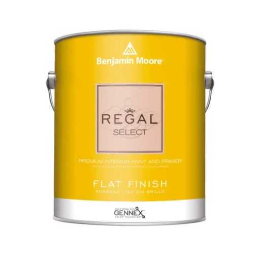 Benjamin Moore Regal Select Flat White Acrylic Latex Paint and Primer 1 gal. (Pack of 4)