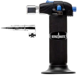 Bernzomatic 3-In-1 Trigger Start Micro Torch 5-1/2 oz. with Spark Igniting Solder Tip Attachment