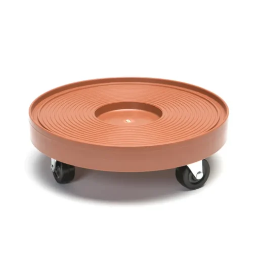 Best Gardening Supplies Plastic Terra Cotta Espresso 4-Wheel Dolly 12 Dia. x 12 W in.