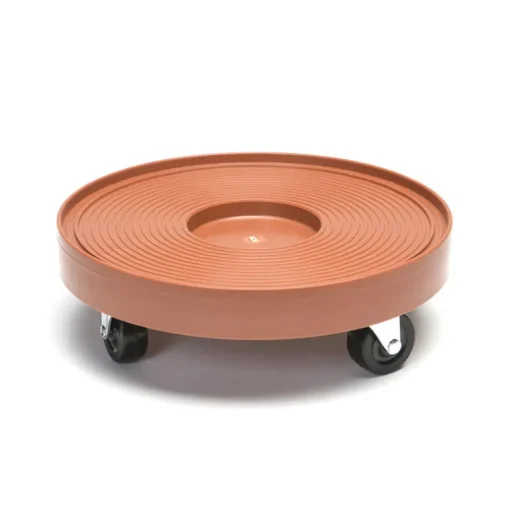 Best Gardening Supplies Plastic Terra Cotta Espresso 4-Wheel Dolly 12 Dia. x 12 W in.