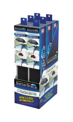 BetterBrella As Seen on TV Black 40.5 in. Dia. Umbrella (Pack of 6)