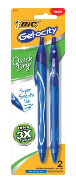 BIC Gel-ocity Blue Retractable Gel Pen 2 pk (Pack of 6)