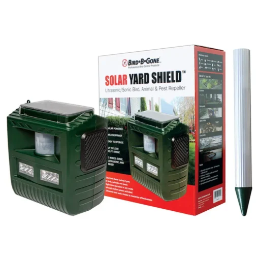 Bird-B-Gone Solar Yard Shield Animal Repellent Ultrasonic For Most Animal Types