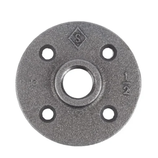 BK Products 1/2 in. FPT Black Malleable Iron Floor Flange (Pack of 5)
