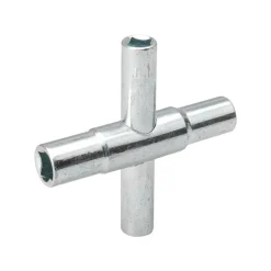 B&K Silver Chrome Steel 4-Way Stem Key