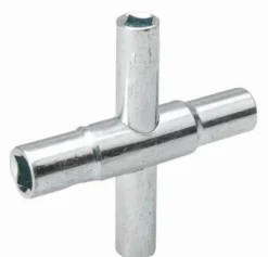 B&K Silver Chrome Steel 4-Way Stem Key