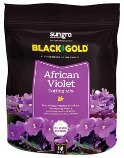 Black Gold Organic African Violet Potting Mix 8 qt (Pack of 8).