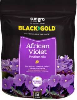 Black Gold Organic African Violet Potting Mix 8 qt (Pack of 8).
