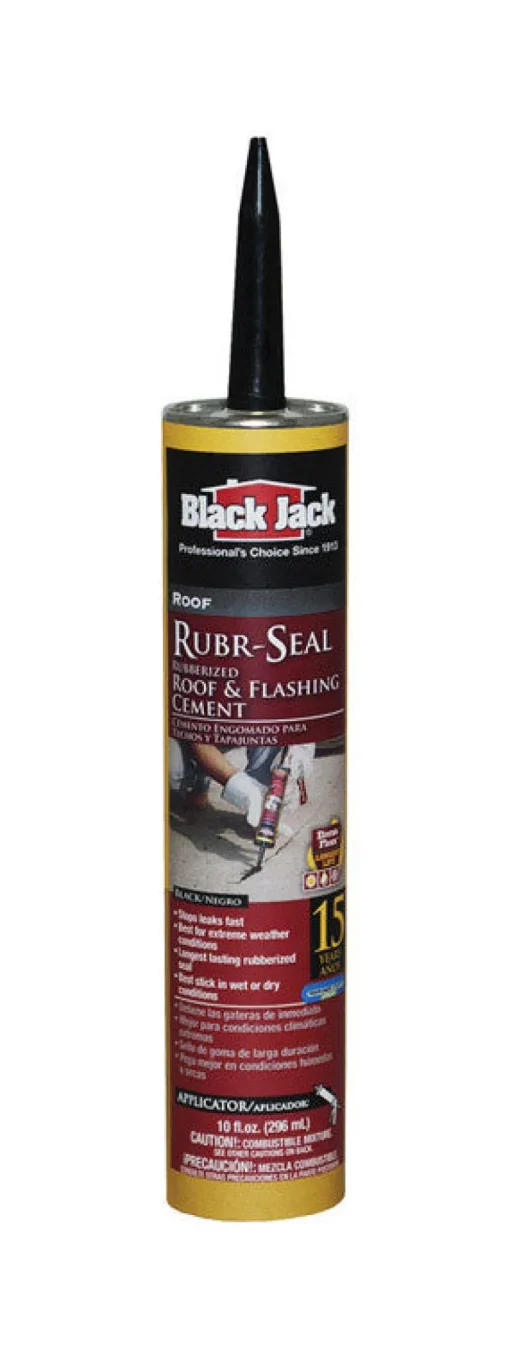 Black Jack Rubr-Seal Gloss Black Rubber Roof & Flashing Cement 10.1 oz. (Pack of 12)