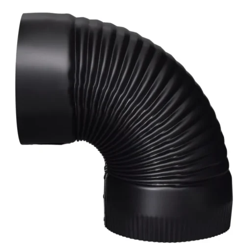 Black Stove Corrugated Elbow, 24-Ga., 6-In.