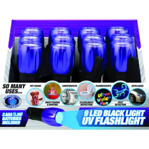 Blacklight Master 15 lm Black/Purple LED UV Flashlight AAA Battery (Pack of 12)