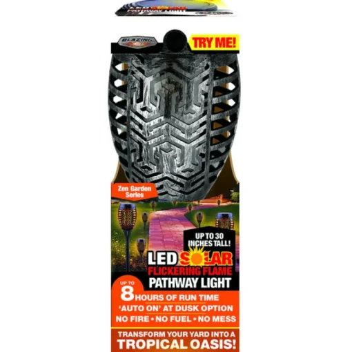Blazing LEDz Black Solar Powered LED Garden Torch (Pack of 12)