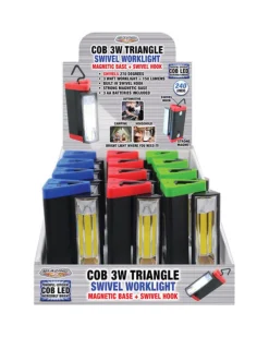 Blazing LEDz 3W Triangle 240 lumens Assorted LED COB Flashlight AA Battery (Pack of 12)