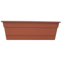 Bloem Dura Cotta 5.75 in. H X 24 in. W X 7.5 in. D Plastic Window Box Terra Cotta