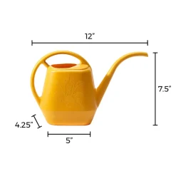 Bloem Earthly Yellow 56 oz. Plastic Aqua Rite Watering Can