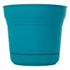 Bloem Saturn 6.5 in. H X 7.25 in. W Resin Traditional Planter Bermuda Teal