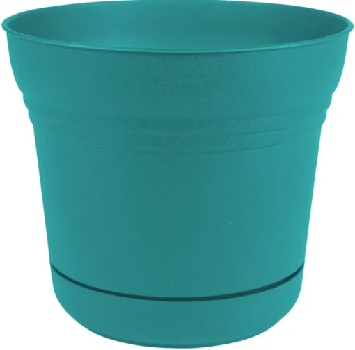 Bloem Saturn 6.5 in. H X 7.25 in. W Resin Traditional Planter Bermuda Teal