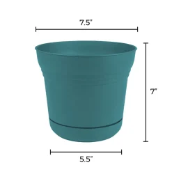 Bloem Saturn 6.5 in. H X 7.25 in. W Resin Traditional Planter Bermuda Teal