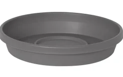 Bloem Terra 2.75 in. H X 17 in. W X 15 in. D Plastic Traditional Plant Saucer Charcoal