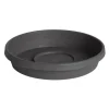 Bloem Terra 2 in. H X 11.25 in. W X 9.5 in. D Resin Traditional Plant Saucer Charcoal