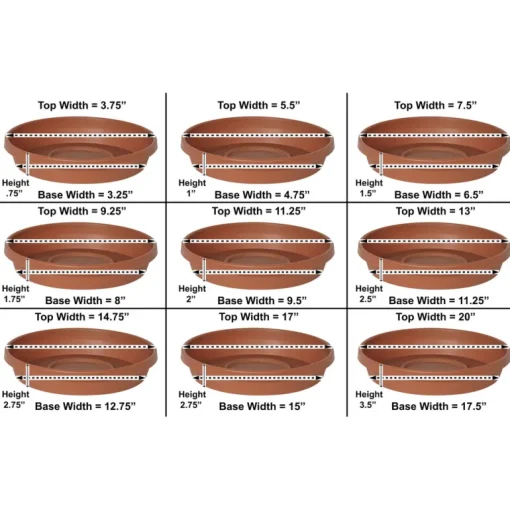 Bloem Terra 2 in. H X 11.25 in. W X 9.5 in. D Resin Traditional Plant Saucer Charcoal