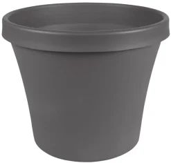 Bloem Terra 12.75 in. H X 15 in. W X 10.25 in. D Polyresin Traditional Planter Charcoal