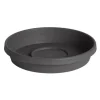 Bloem Terra 1.5 in. H X 7.5 in. W X 6.5 in. D Resin Traditional Plant Saucer Charcoal