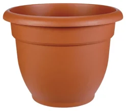 Bloem Terracotta Clay Resin Bell Ariana Planter 12 Dia. in. with Drainage Holes