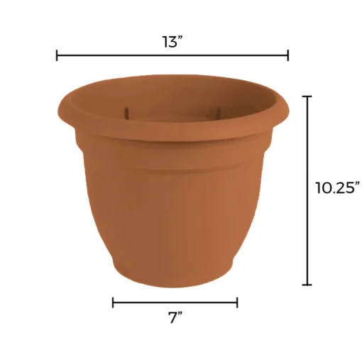 Bloem Terracotta Clay Resin Bell Ariana Planter 12 Dia. in. with Drainage Holes