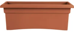 Bloem Terracotta Clay Resin Rectangular Veranda Planter 10 H x 12 W x 26.3 D in.