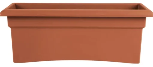 Bloem Terracotta Clay Resin Rectangular Veranda Planter 10 H x 12 W x 26.3 D in.