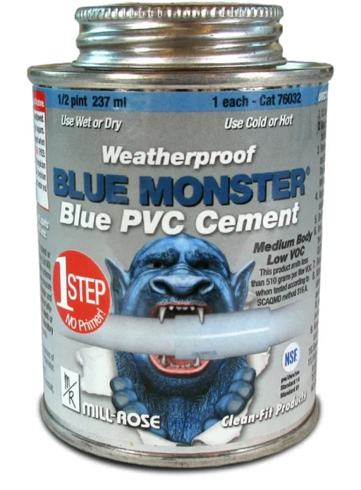 Blue Monster Blue All Weather Cement For PVC 8 oz