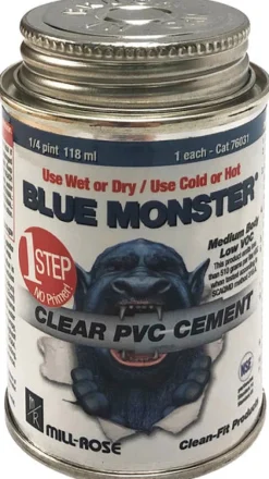 Blue Monster Clear Cement For PVC 4 oz